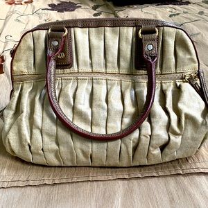 Beige metallic MZ Wallace purse large.